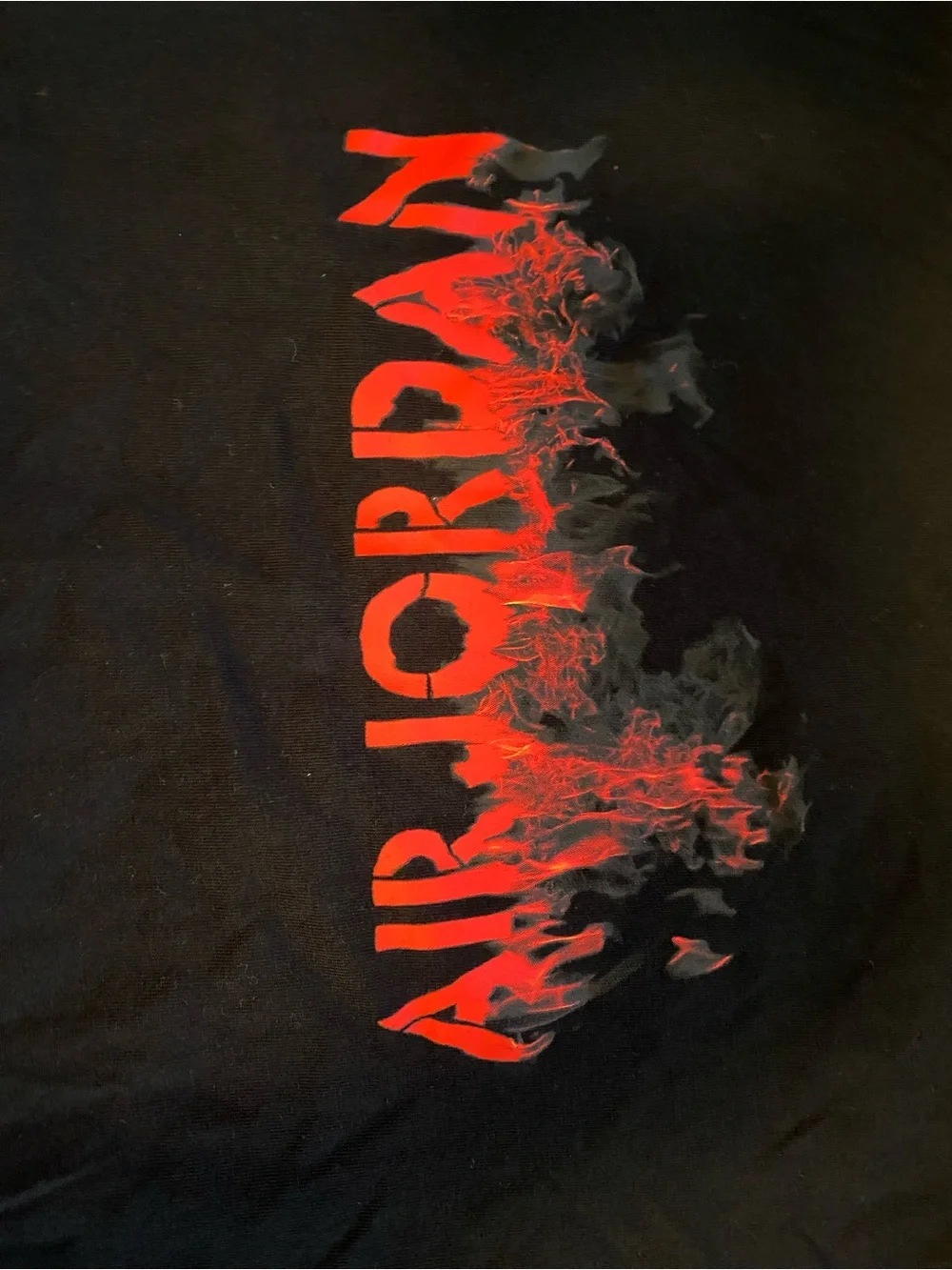 Jordan Black Short-Sleeve Tee with Red Flame 'AIR JORDAN' Logo